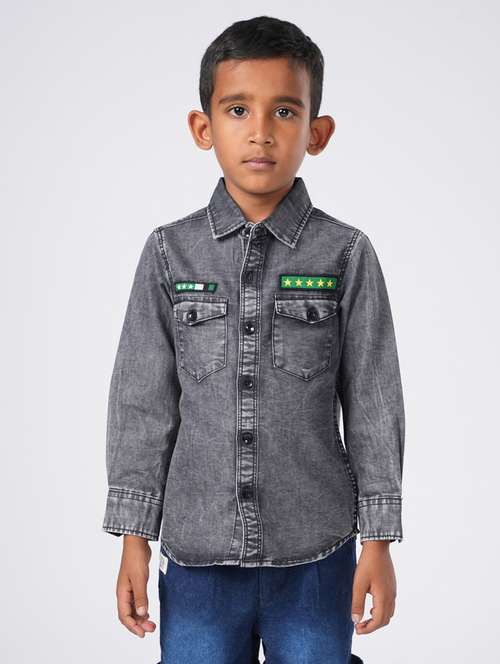 grey denim shirt - 21068635 - Standard Image - 0