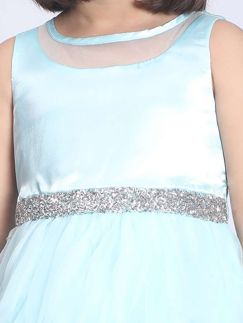 light blue round neck sleeveless frock - 21069081 - Standard Image - 4