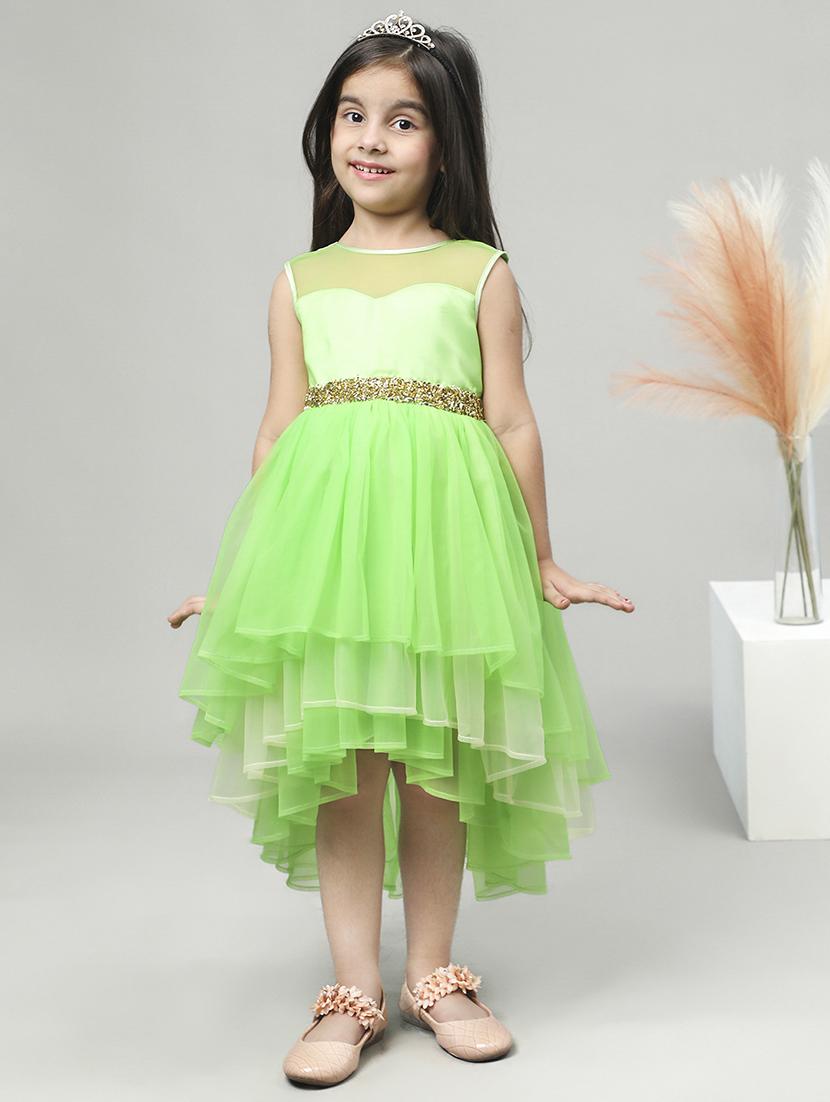 green round neck sleeveless frock - 21069083 -  Standard Image - 1
