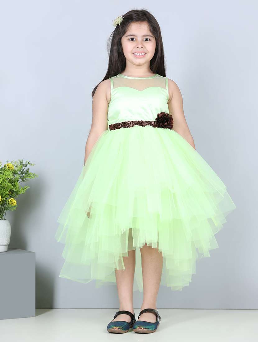 neon mint round neck sleeveless frock