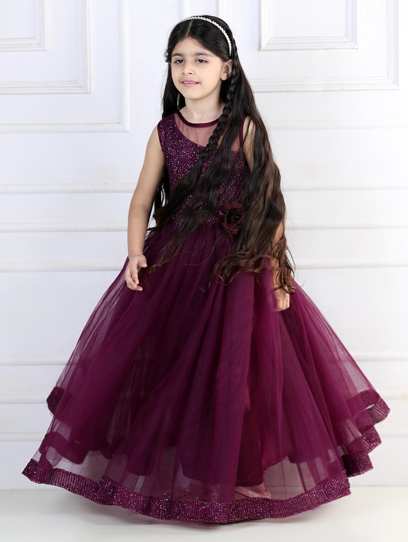 purple round neck sleeveless frock - 21069105 - Standard Image - 1