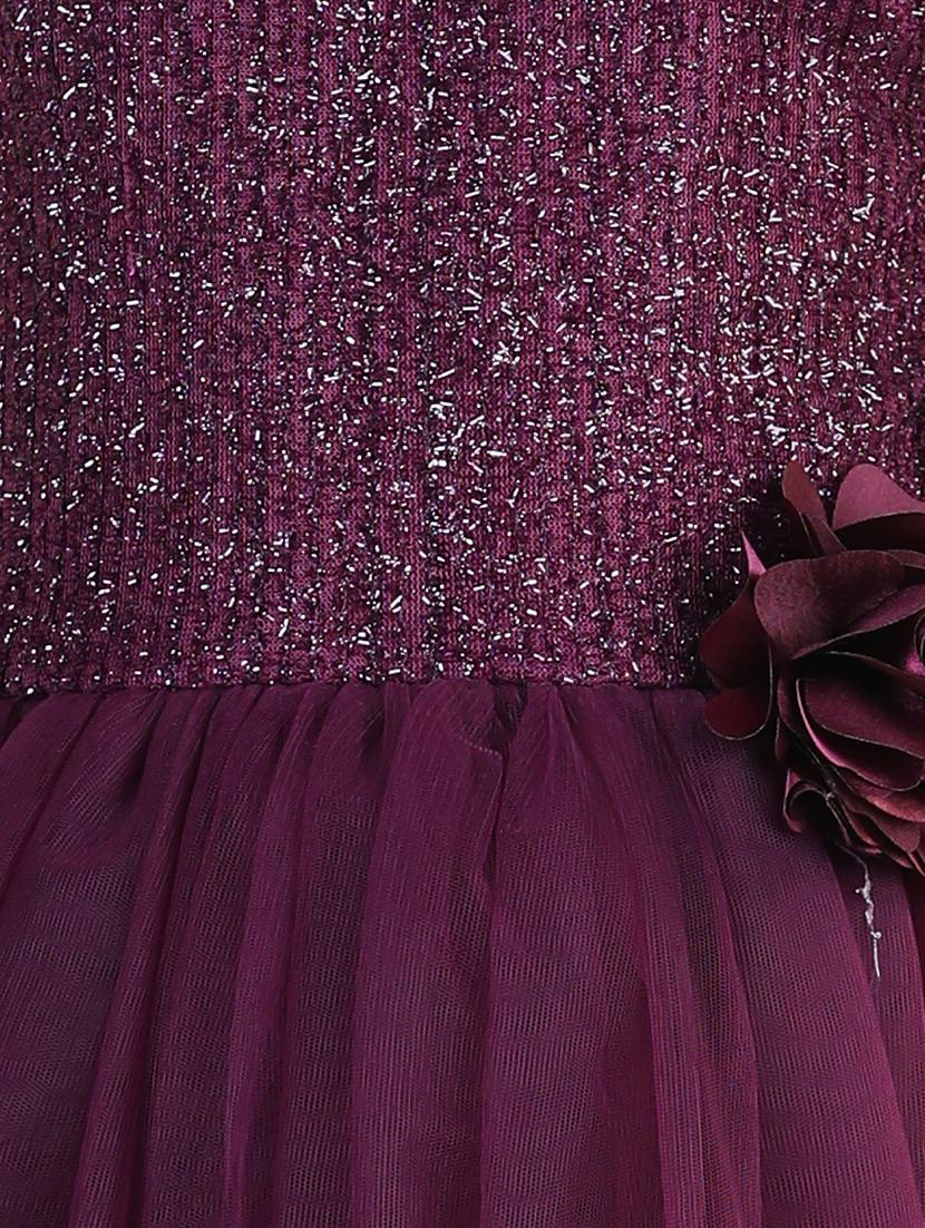 purple round neck sleeveless frock - 21069105 - Standard Image - 4