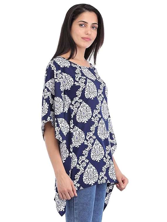 women navy blue printed kaftan top - 21069181 -  Standard Image - 1