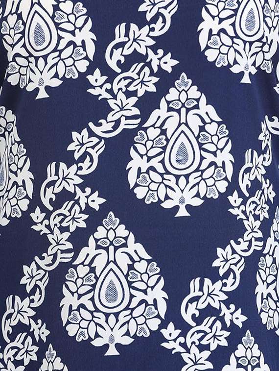 women navy blue printed kaftan top - 21069181 -  Standard Image - 4