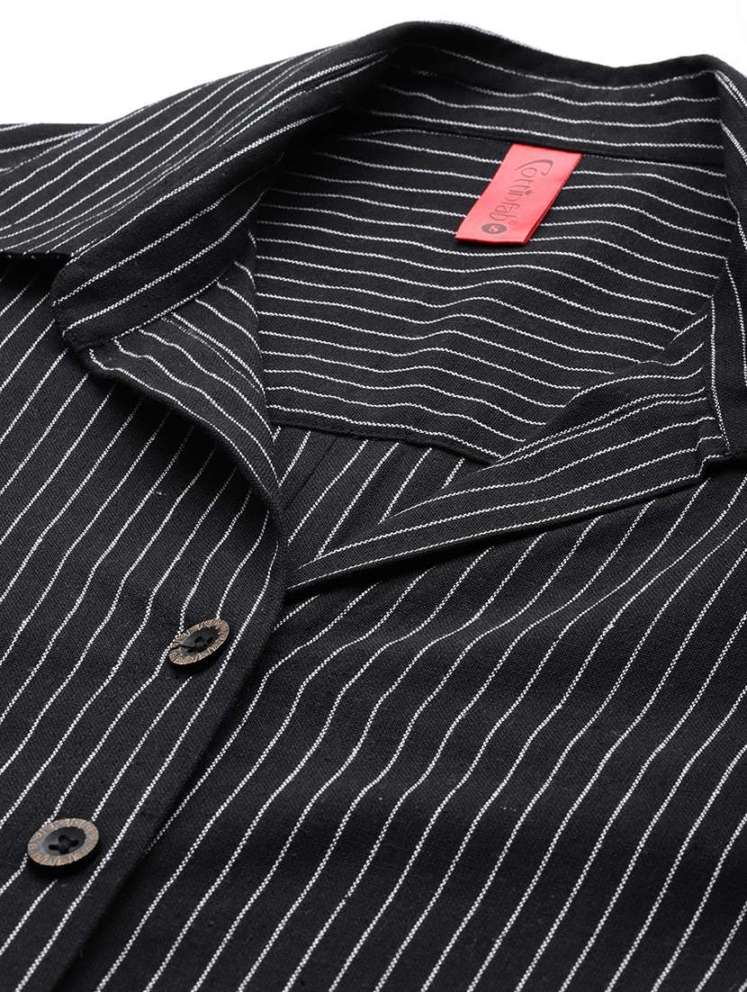 black striped printed shirt & trouser coord set - 21069197 -  Standard Image - 4