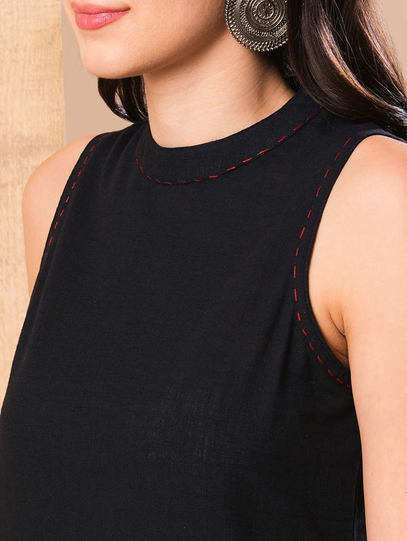 women black solid kurta palazzo set - 21069659 - Standard Image - 4