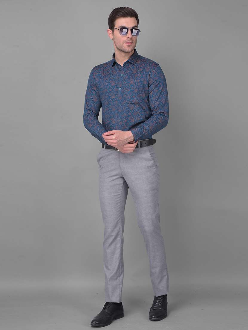 off white floral cotton formal shirt - 21069876 - Standard Image - 4