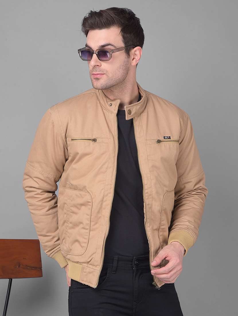 khaki cotton casual jacket - 21069879 - Standard Image - 4