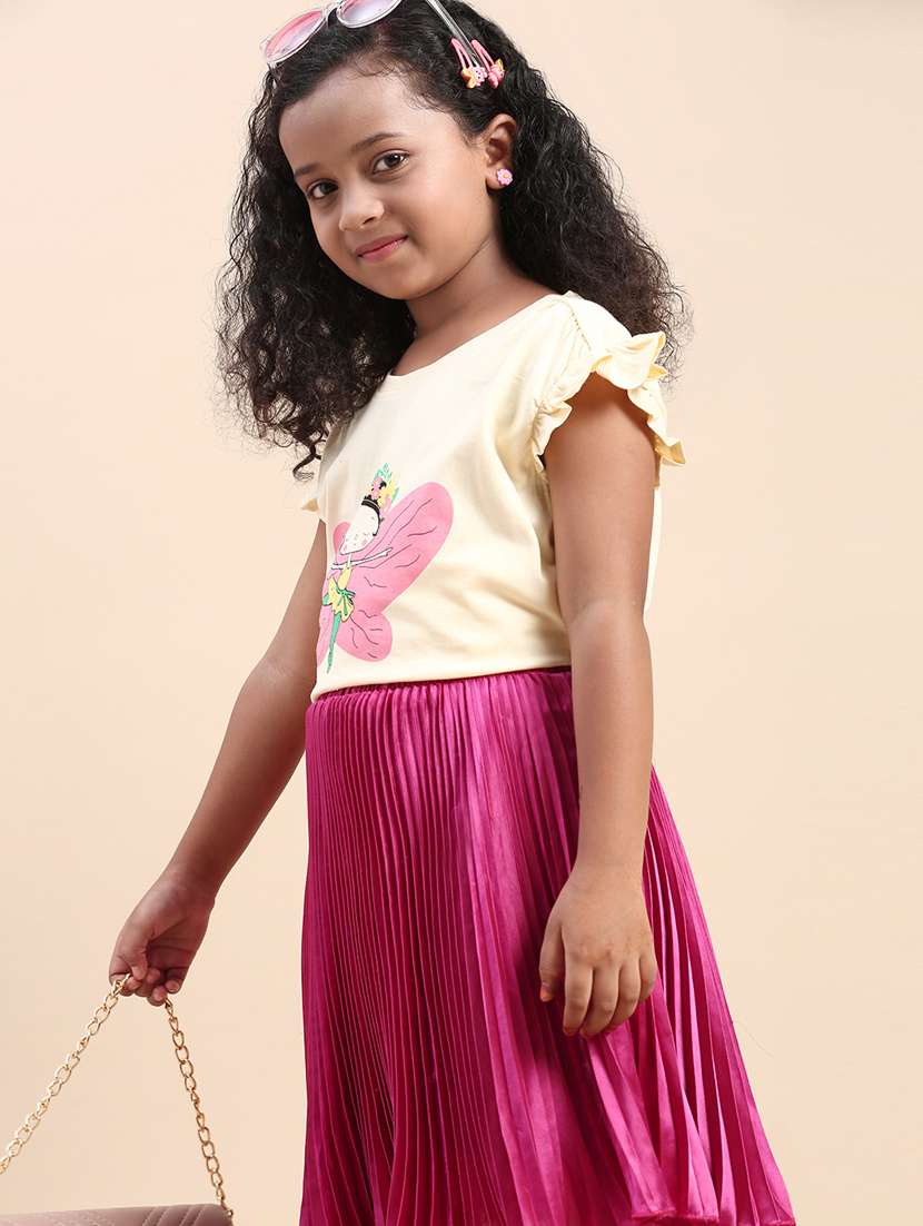 girls front print cotton tee - 21070136 -  Standard Image - 1