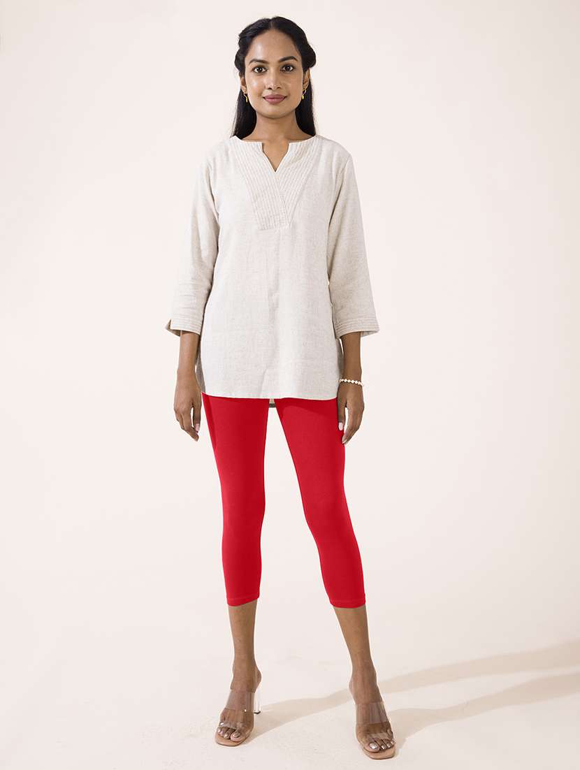 women solid calf length leggings - 21070212 -  Standard Image - 1