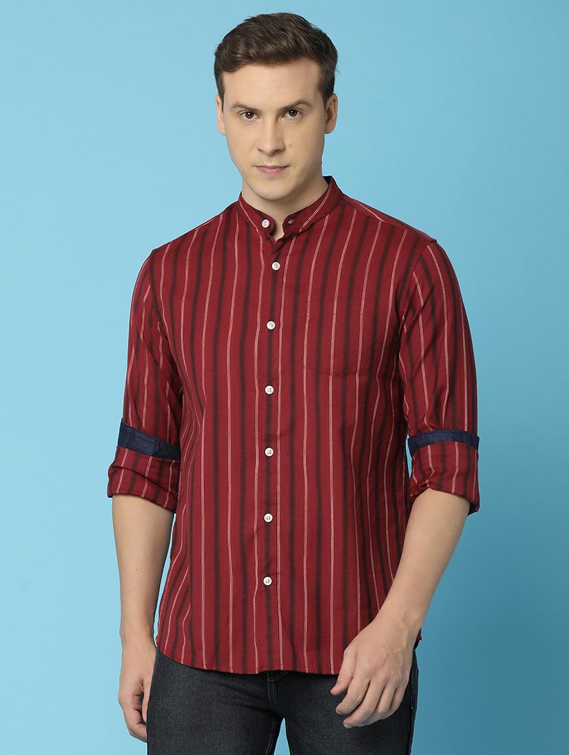 men striped cotton casual shirt