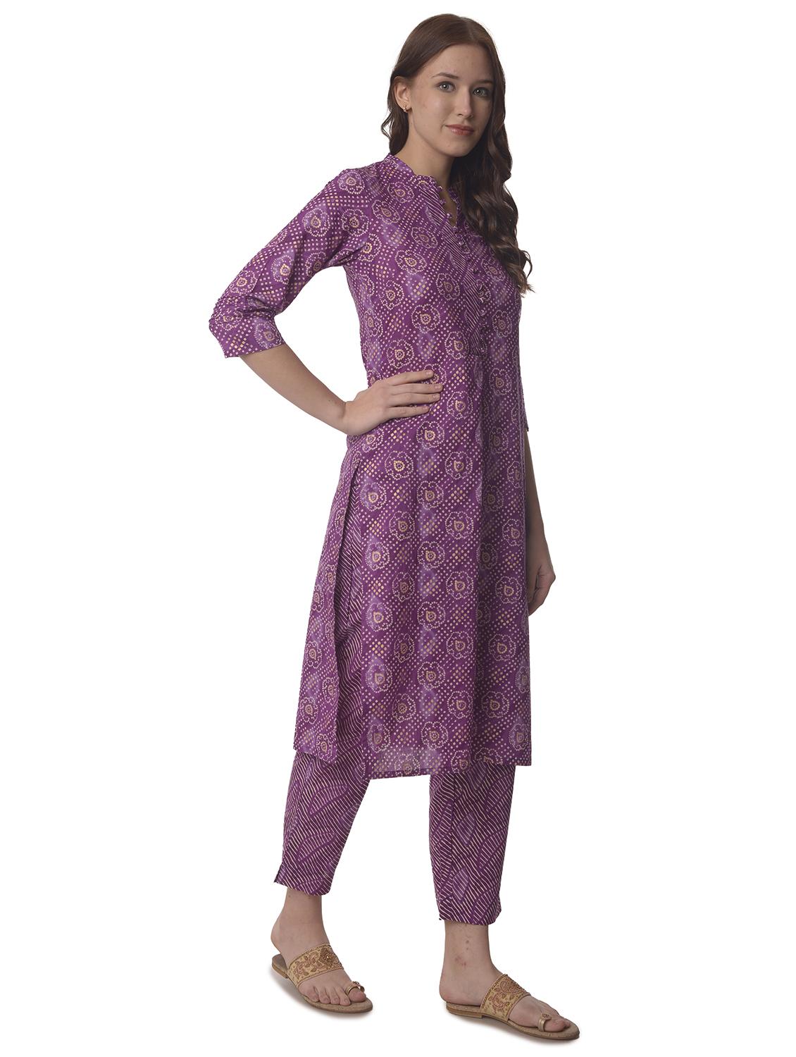women three quarter sleeve straight kurta - 21070467 - Standard Image - 1