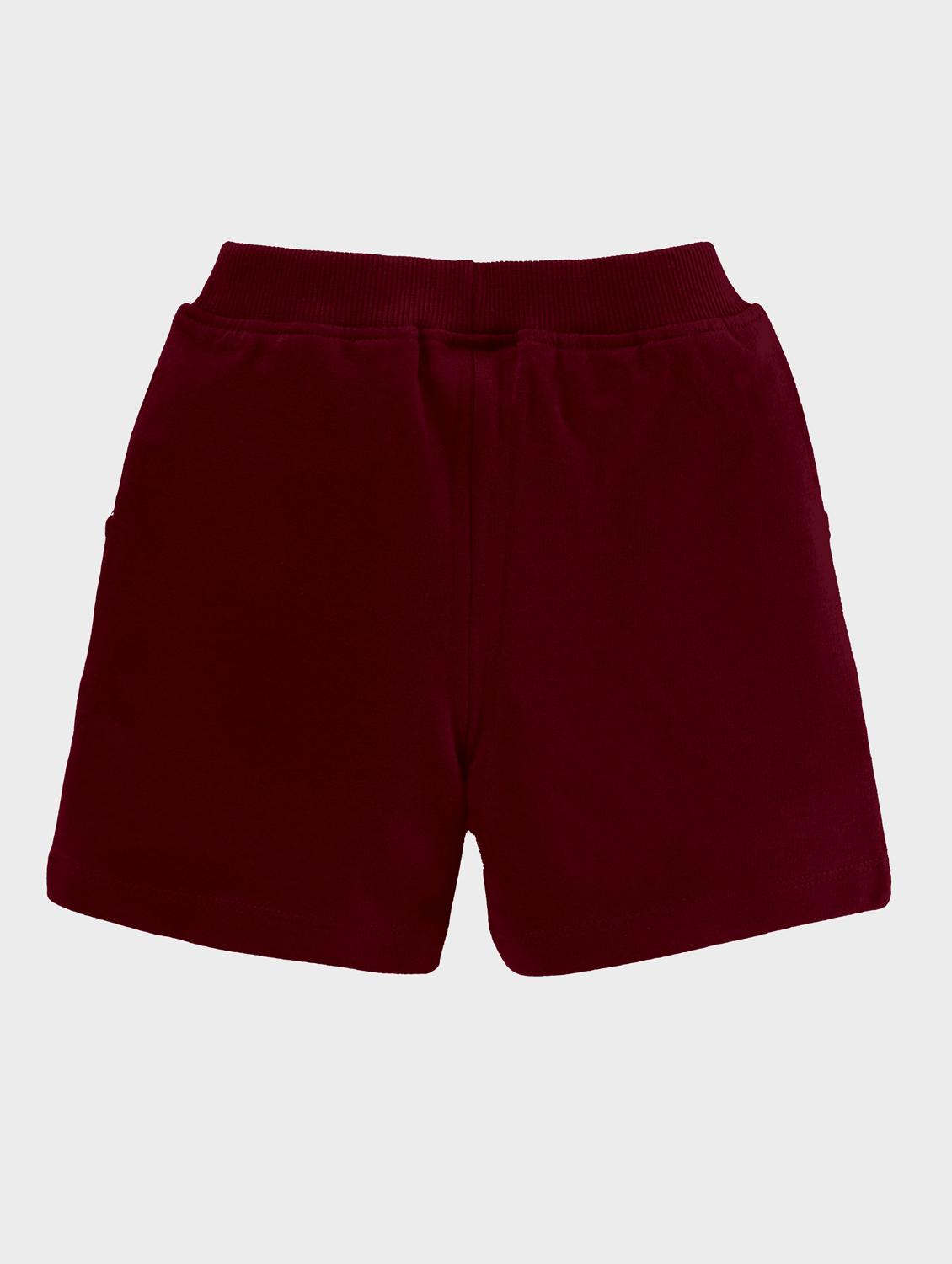 maroon cotton blend shorts - 21070546 - Standard Image - 1