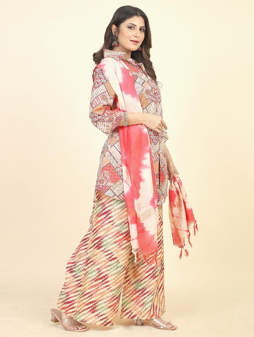 geometric print unstitched suit set - 21070583 - Standard Image - 1