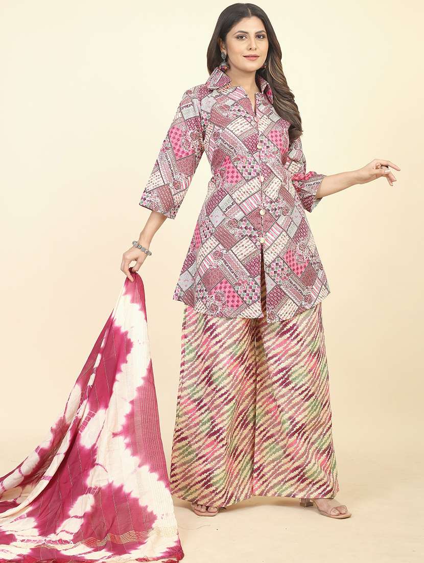 women printed unstitched suit set - 21070584 - Zoom Image - 0
