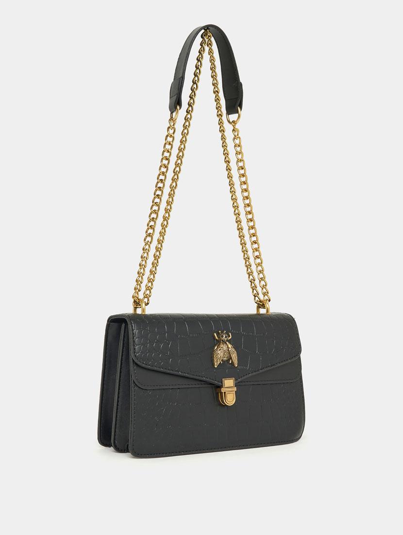 black leatherette (pu) textured sling bag - 21071590 - Zoom Image - 0