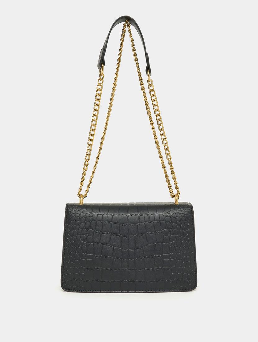 black leatherette (pu) textured sling bag - 21071590 -  Standard Image - 1