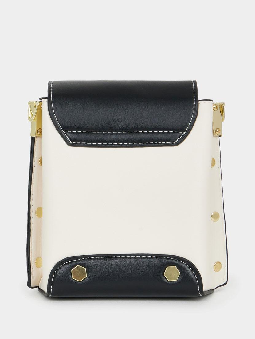 black leatherette (pu) sling bag - 21071601 -  Standard Image - 1