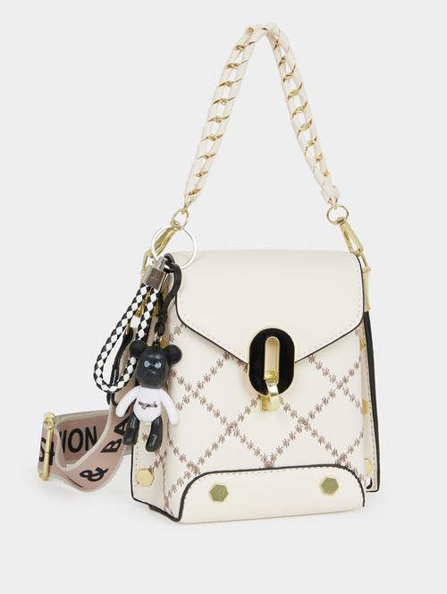 white leatherette (pu) sling bag - 21071602 -  Standard Image - 0