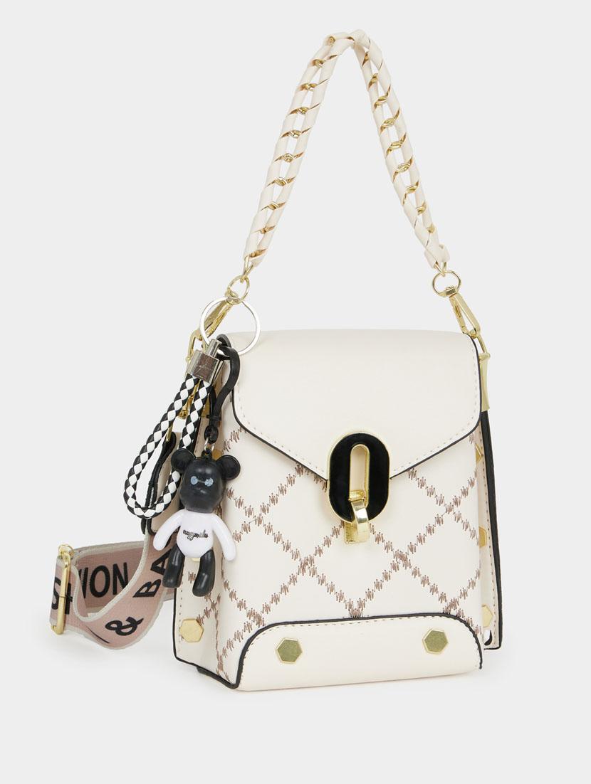 white leatherette (pu) sling bag - 21071602 -  Zoom Image - 0
