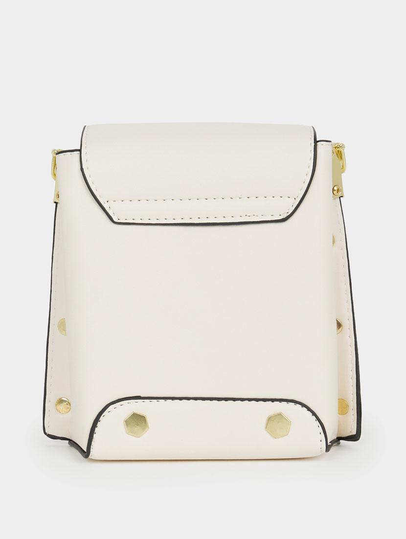 white leatherette (pu) sling bag - 21071602 -  Standard Image - 1