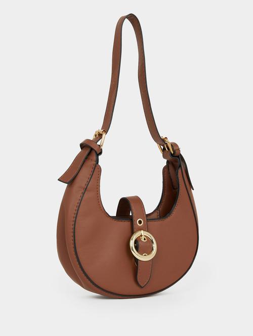 brown leatherette (pu) handbag - 21071605 -  Standard Image - 0