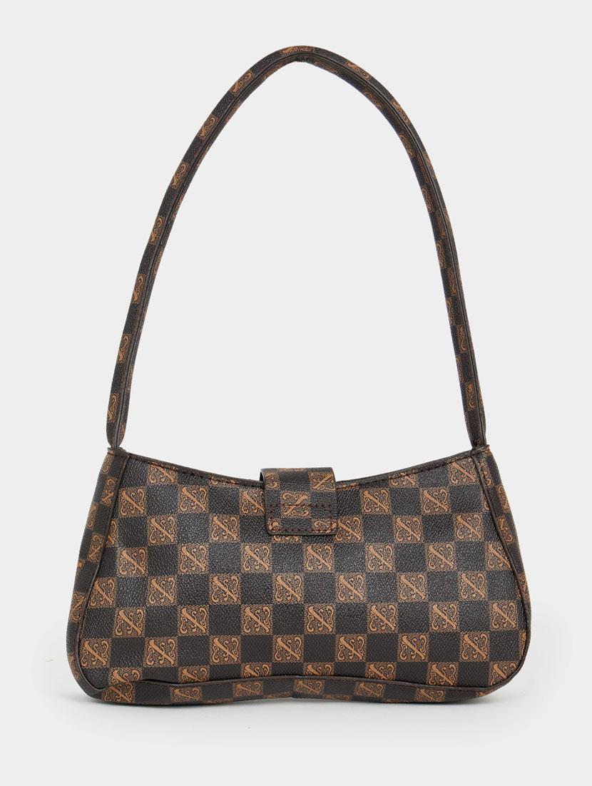 brown leatherette (pu) handbag - 21071606 - Standard Image - 1