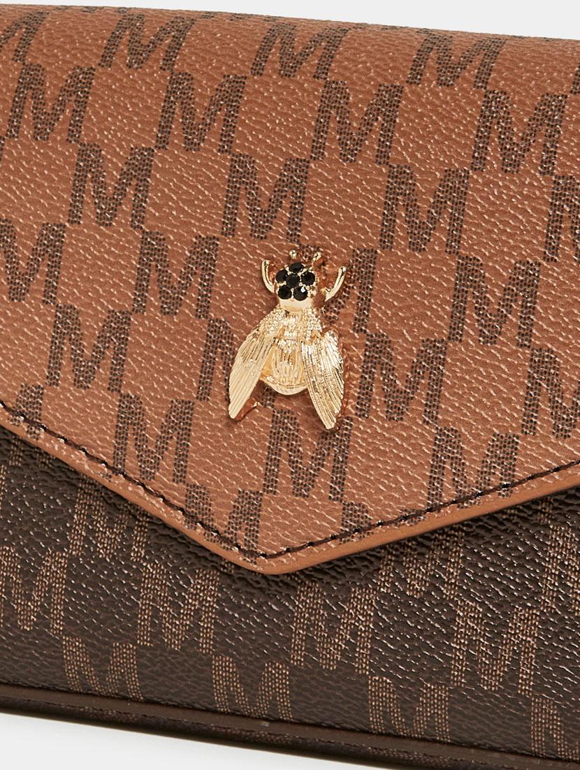 brown leatherette (pu) printed sling bag - 21071650 - Standard Image - 6