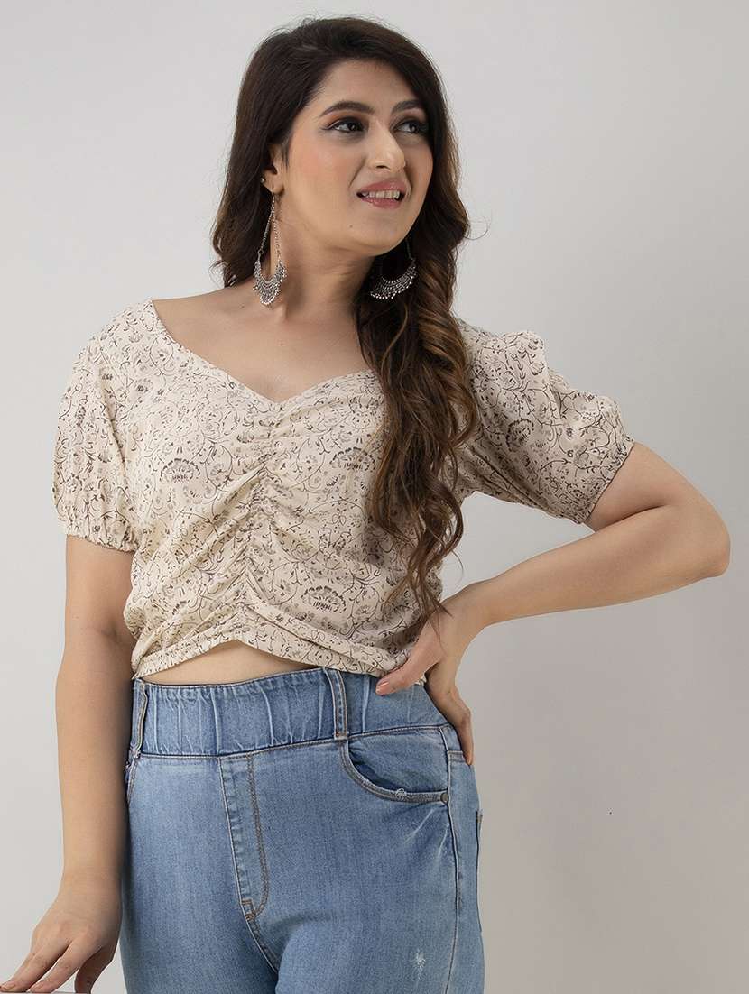 women sweetheart neck crop top