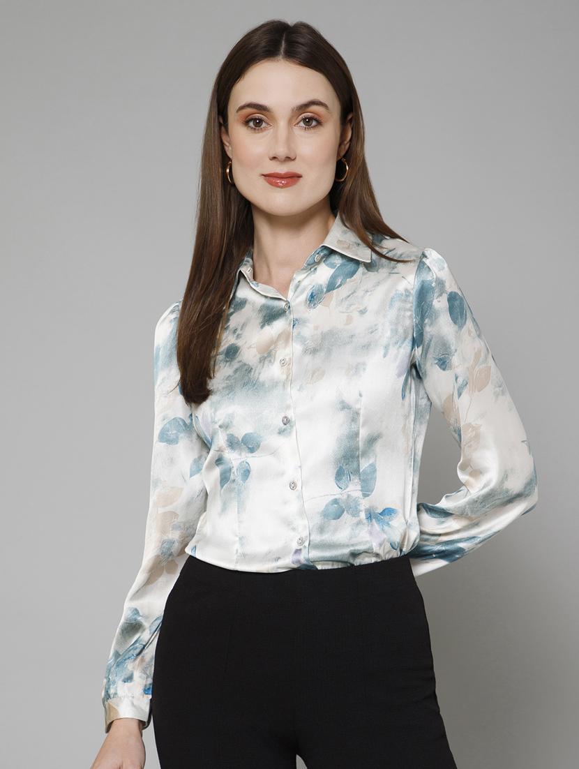 white printed detailed casual shirt - 21072197 - Zoom Image - 0