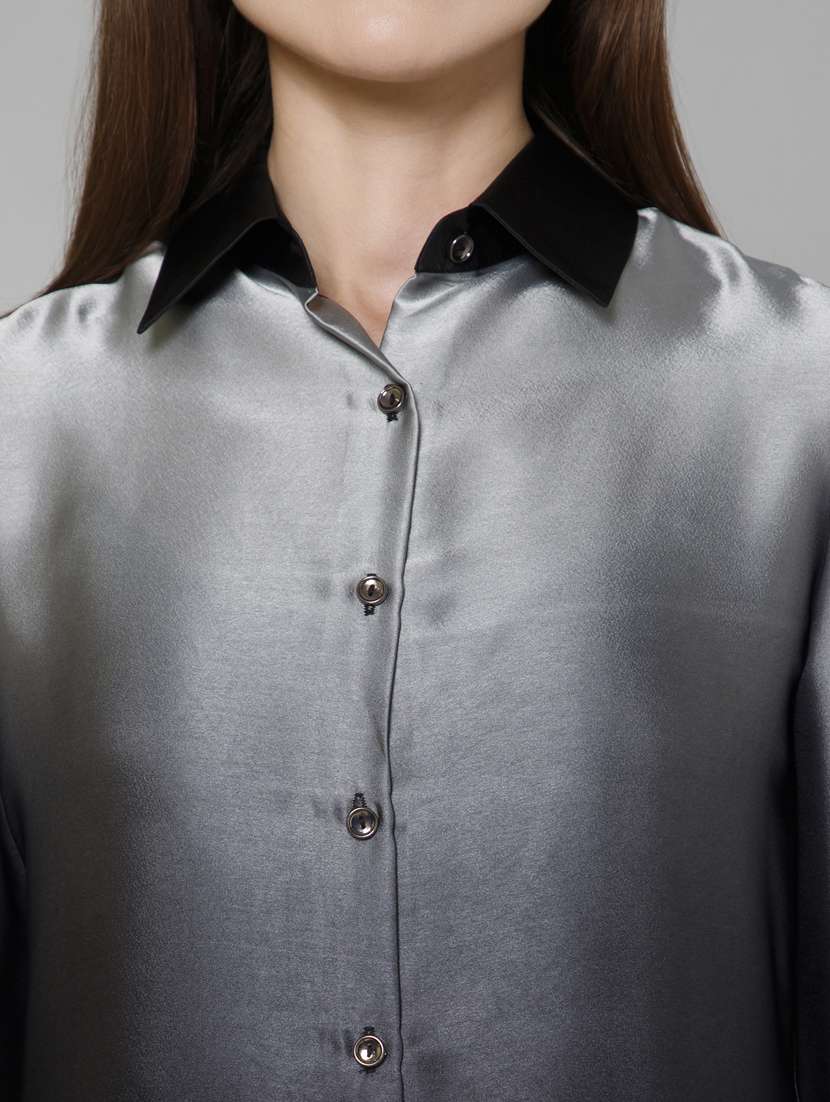 grey ombre detailed casual shirt - 21072206 - Standard Image - 6