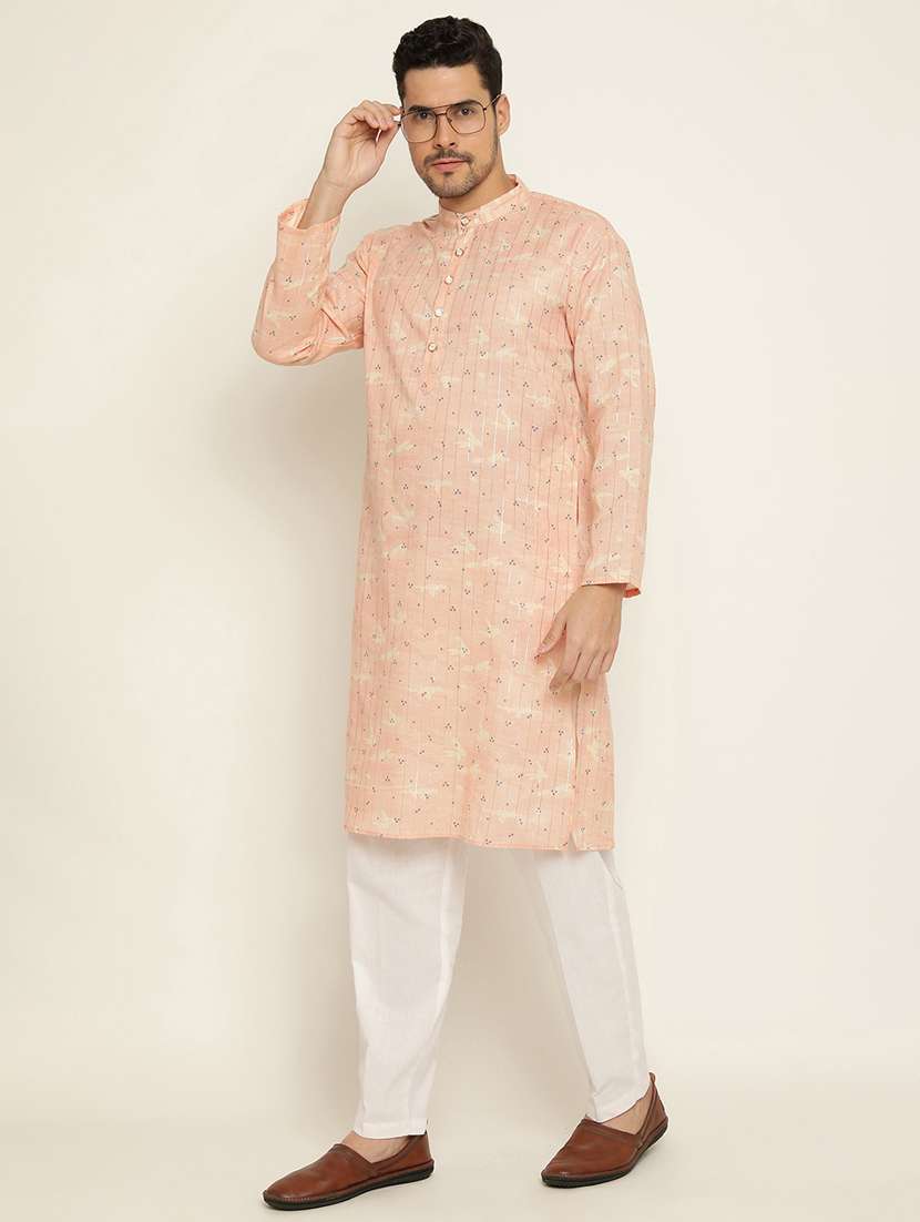 men cotton kurta pyjama ethnic wear set - 21072258 - Standard Image - 4
