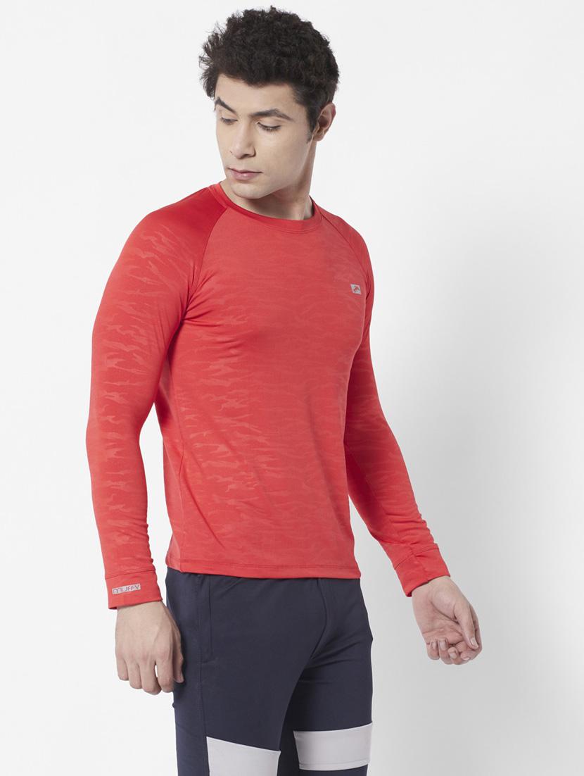 red self design detailed casual t-shirt - 21072782 -  Standard Image - 1
