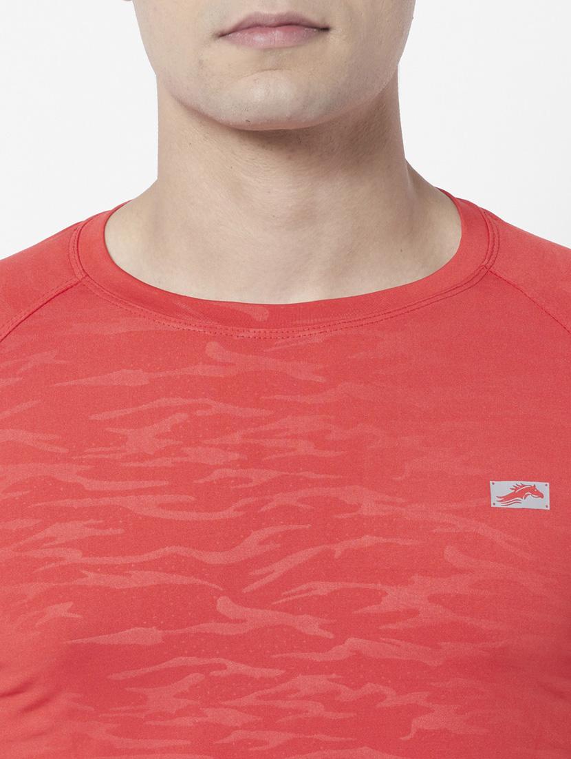 red self design detailed casual t-shirt - 21072782 - Standard Image - 4