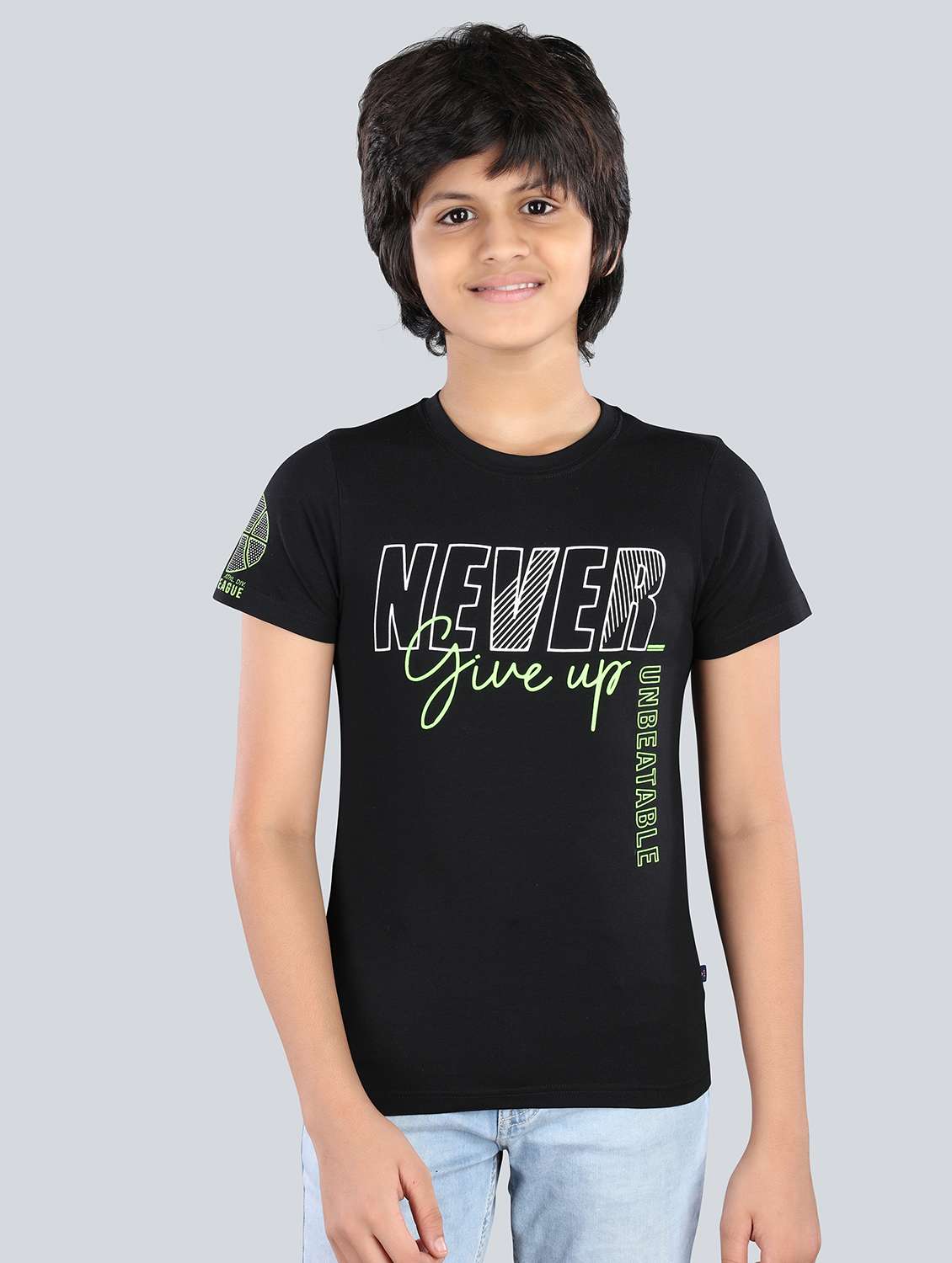 boys chest print cotton t-shirt