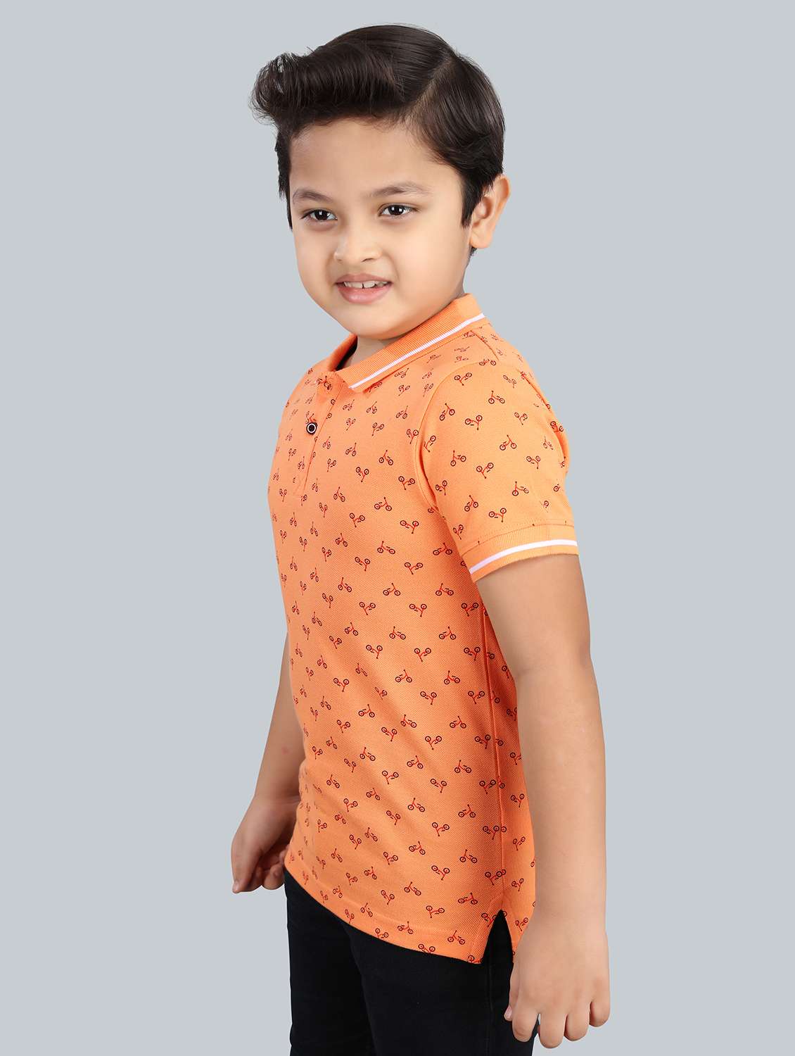 boys printed cotton polo t-shirt - 21073195 -  Standard Image - 1