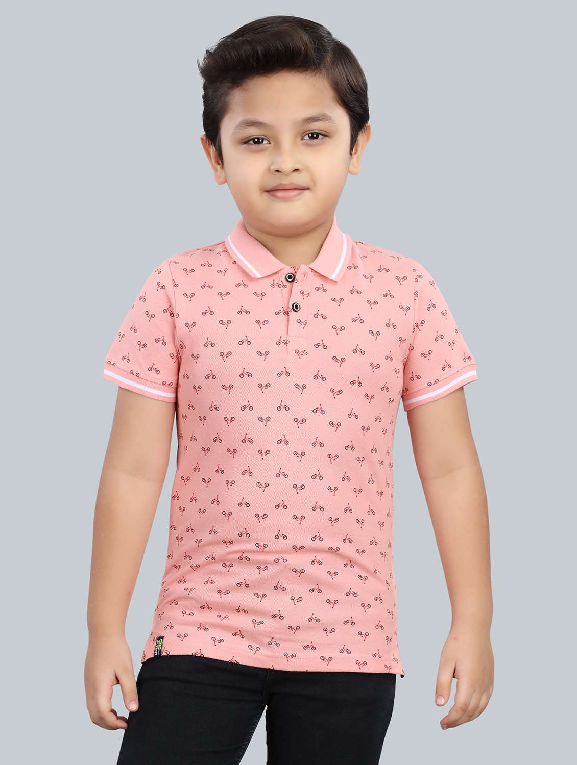boys printed cotton polo t-shirt