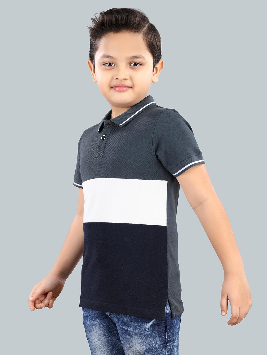 boys color block cotton polo t-shirt - 21073203 - Standard Image - 1