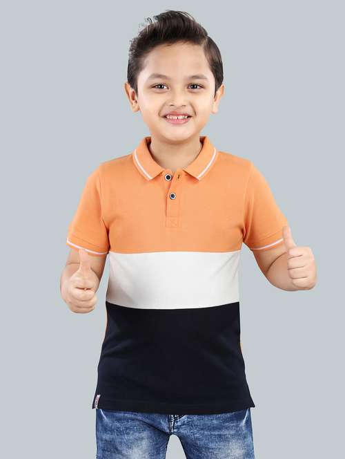 boys color block cotton polo t-shirt - 21073204 -  Standard Image - 0