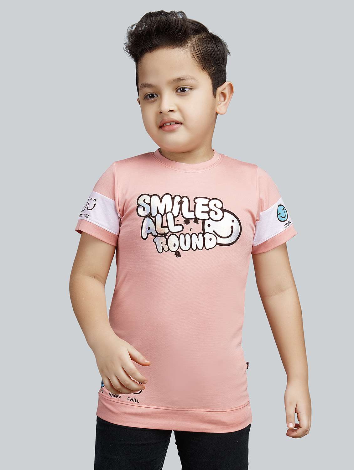 boys chest print cotton t-shirt