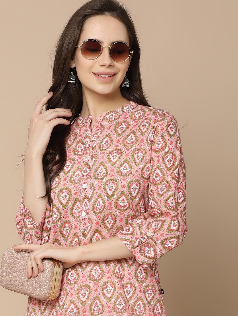 pink cotton straight kurta - 21073253 - Standard Image - 4