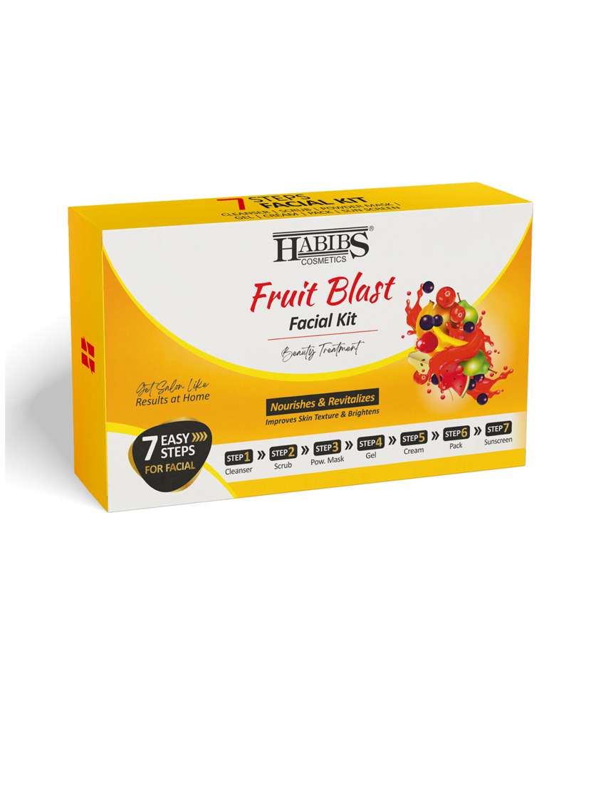 habibs fruit blast facial kit for nourishes & revitalizes improves skin texture & brightens 7 easy step
