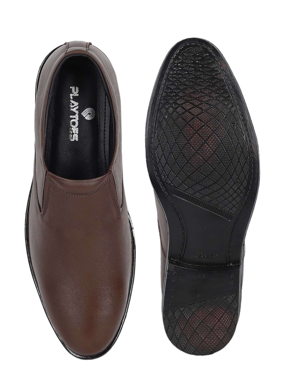 brown slip on formal shoes - 21073401 - Standard Image - 4