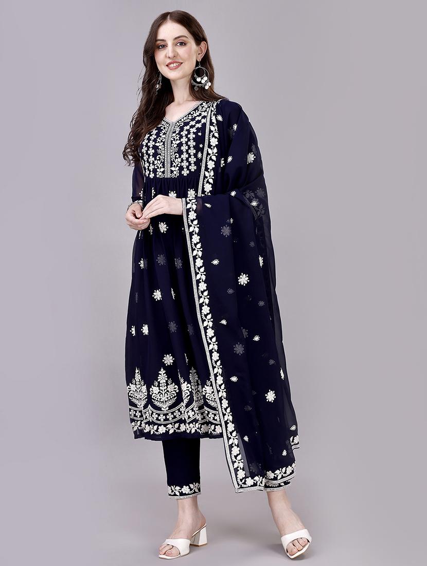 women three quarter sleeve suit set - 21073481 -  Standard Image - 1