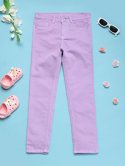 girls lavender plain jean - 21073508 -  Standard Image - 0