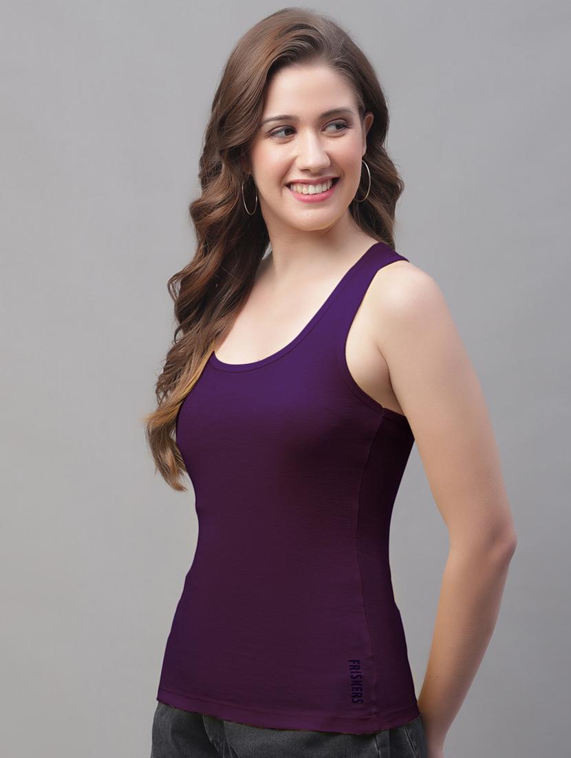 purple cotton tank top - 21073655 - Standard Image - 1