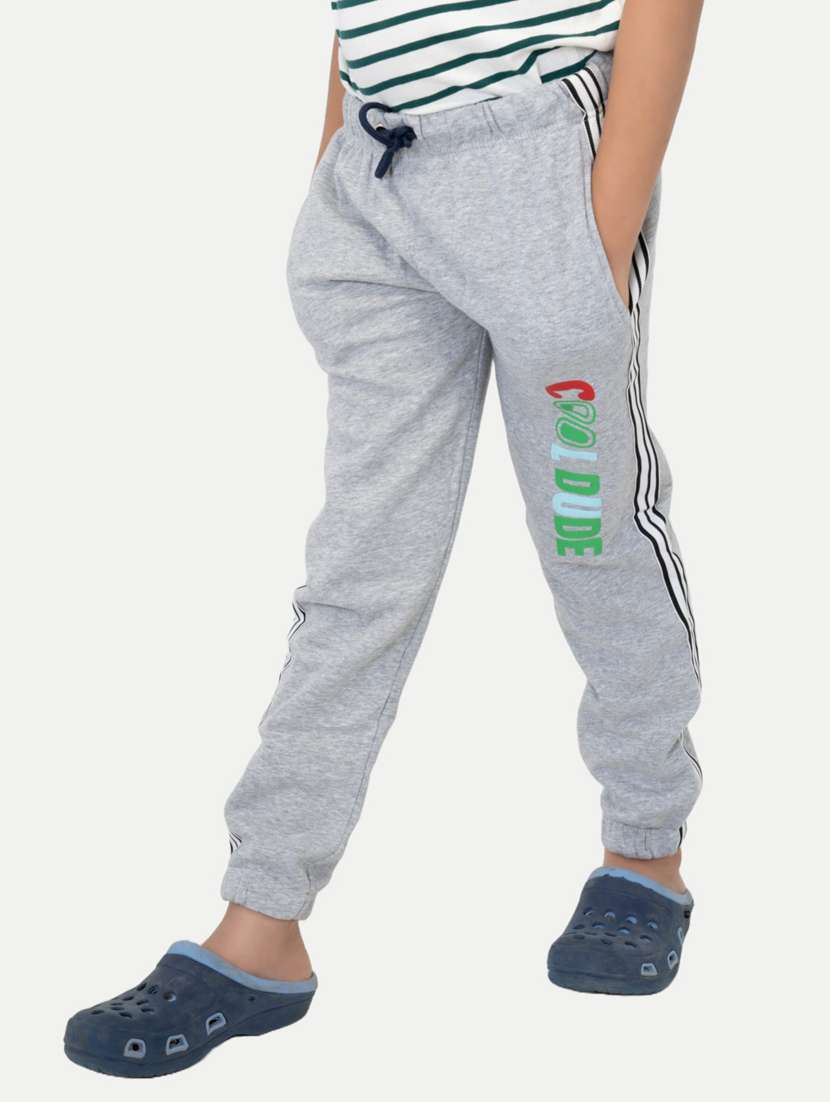boys mid rise placement printed track pant - 21073773 - Standard Image - 1