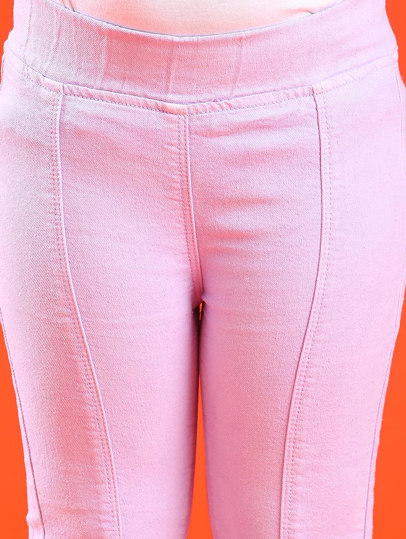 girls solid color slim fit three-fourth pants - 21073826 - Standard Image - 6