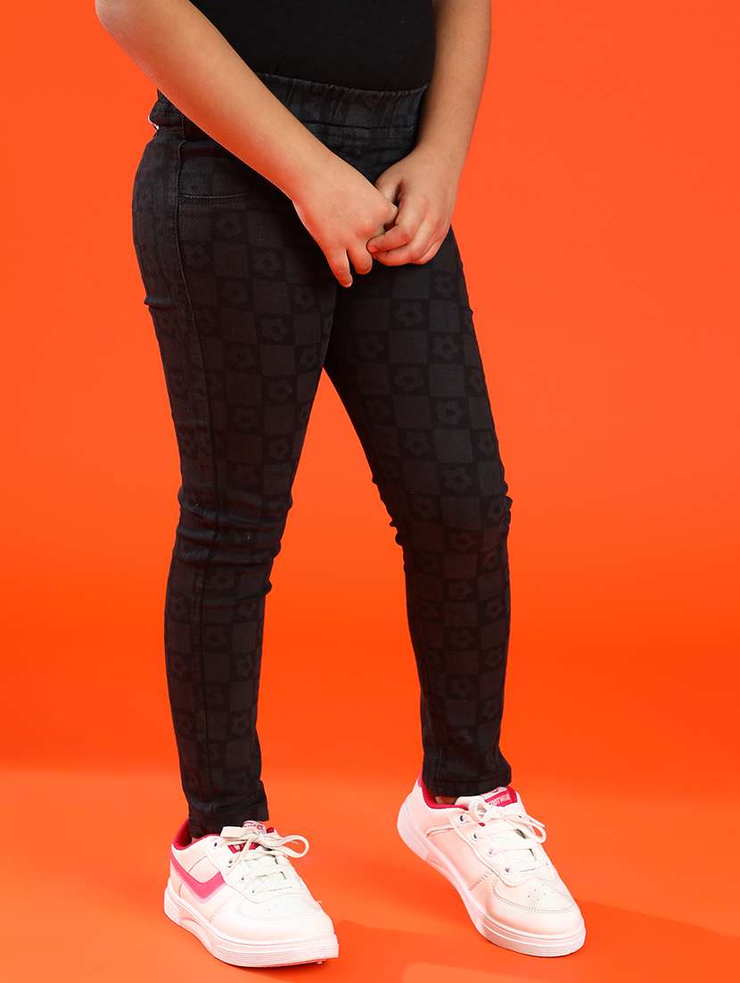 girls printed slim fit jegging - 21073828 -  Standard Image - 1