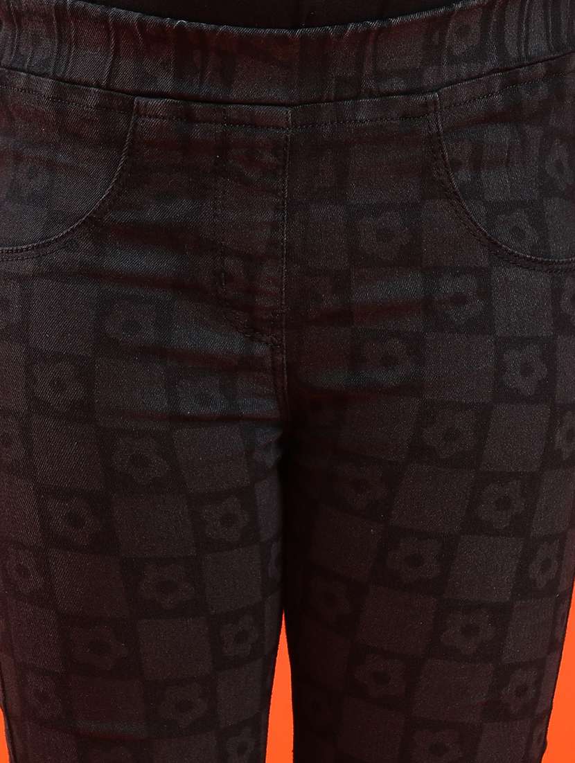 girls printed slim fit jegging - 21073828 -  Standard Image - 6